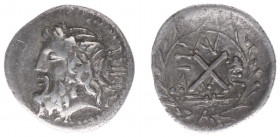 Greece - Peloponnesos - Achaia / Achaian League - AR Hemidrachm (Messene c 175-168 BC, 2.18 g) - Laureate head of Zeus left / Large XA monogram in lau...