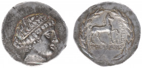 Asia Minor - Aiolis - Kyme - AR Tetradrachm (c 165-140 BC, 16.53 g) - Metrophanes, magistrate - Head of the Amazon Kyme to right, wearing tania / ΚYMA...