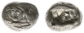 Asia Minor - Ionia - Kings of Lydia - Kroisos (c 560-546 BC) - 1/2 Stater (Sardes, 550-546 BC, 5.22 g) - Confronted foreparts of a lion and a bull / T...