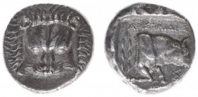 Asia Minor - Ionia - Islands off Ionia / Samos -AR Tetradrachm (c 408-366 BC, 14.54 g) - Aristeides, magistrate - Facing lion scalp / APIΣTHIΔHΣ Forep...