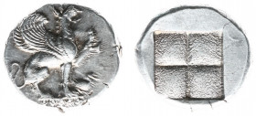 Asia Minor - Ionia - Teos - AR Stater (c 450-425 BC, 11.90 g) - Griffin seated right, raising left forepaw, on an ornamented ground line, swan standin...