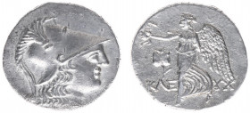 Asia Minor - Pamphylia - Side - AR Tetradrachm (c 145-125 BC, 16.00 g) - Kleuch, magistrate - Helmeted head of Athena right / Nike advancing left, hol...