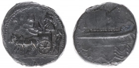 The East - Phoenicia - Sidon - Evagoras II of Salamis (ca. 345-342 BC) - AR Double Shekel (22.50 g) - War galley under way to left over zig-zag waves,...