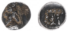 Persis - Rulers under Parthian sovereignty, 100 BC - end of 1st cent AD - Darayan II (Darius, Dareios, Darev) - AR Obol (0.69 g) - Bust of bearded kin...