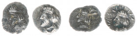 Persis - Vādfradād V dynasty, late 1st cent-211 AD - Ardaxšīr III (Artaxerxes) - AR Obol (0.29, 0.26 g) - Bearded, diademed bust left, no legend / rad...