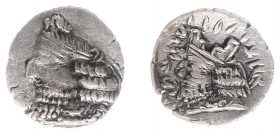 Persis - Vādfradād V dynasty, late 1st cent-211 AD - Ardaxšīr IV (Artaxerxes) - AR Obol (0.38 g), Diademed bust to right, legend behind bust / Bearded...