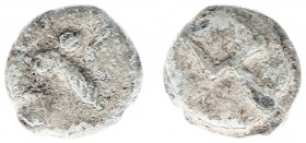 Miscellaneous - PB (lead) Tessera (1st-3rd century AD, 2.98 g, used in brothels) - Phallus / unknown symbol, two-pronged hayfork? (cf. Minturnae 49) -...