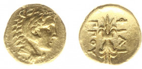 Kingdom of Macedonia - Philip II (359-336 BC) - AV 1/8 Stater (Pella c 340-328 BC, 1.04 g) - Head of Herakles right, wearing lion's skin / Thunderbolt...