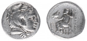 Kingdom of Macedonia - Alexander III (336-323 BC) - AR Drachm (Lampsakos, ca. 310-301 BC, 3,96 g) - Head of Herakles right, wearing lion's skin / Zeus...