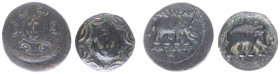 The Seleukid Kingdom - Antiochos I Soter (281-261 BC) - AE Unit (Antioch on the Orontes, 21 mm, 7.33 g) - Macedonian shield decorated with Seleucid an...