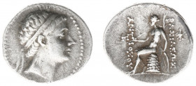 The Seleukid Kingdom - Antiochos III The Great (223-187 BC) - AR Drachm (Antioch on the Orontes (?), 4.21 g) - Diademed head right / Apollo Delphios s...