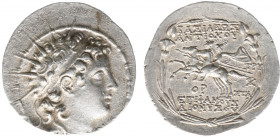 The Seleukid Kingdom - Antiochos VI Dionysos (145-142 BC) - AR Tetradrachm (Antioch on the Orontes 143/2 BC, 16.71 g) - Radiate and diademed head righ...