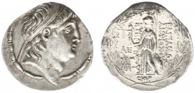 The Seleukid Kingdom - Antiochos VII Euergetes (138-129 BC) - AR Tetradrachm (Damaskos, date SE 175 (137/6 BC), 16.43 g) - Diademed head right within ...
