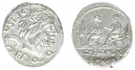 Later-Denarius Coinage (ca. 154-41 BC) - L. Calpurnius Piso Caesoninus and Q. Servilius Caepio - AR Denarius (Rome 100 BC, 3.88 g) - Laureate head of ...