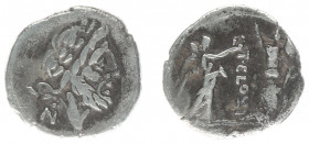 Later-Denarius Coinage (ca. 154-41 BC) - T. Cloulius - AR Quinarius (98 BC, 1.82 g) - Laureate head Jupiter, control lettre below / Victory standing r...