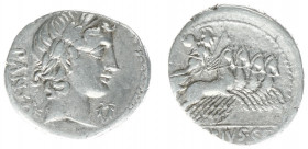 Later-Denarius Coinage (ca. 154-41 BC) - C. Vibius C.f. Pansa – AR Denarius (Rome 90 BC, 3.65 g) - Laureate head of Apollo right, PANSA behind, contro...