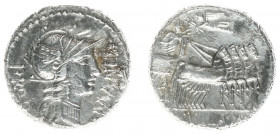 Later-Denarius Coinage (ca. 154-41 BC) - L. Cornelius Sulla and L. Manlius Torquatus - AR Denarius (82 BC, 3.84 g) - L MANLI PRO Q, helmeted head of R...