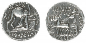Later-Denarius Coinage (ca. 154-41 BC) - M. Aemilius Scaurus and P. Plautius Hypsaeus - AR Denarius ( Rome 58 BC, 4.04 g) - King Aretas of Nabataea, i...