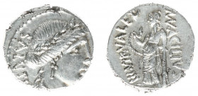 Later-Denarius Coinage (ca. 154-41 BC) - Mn. Acilius Glabrio- AR Denarius (Rome 49 BC, 3.72 g) - Laureate head of Salus right, SALVTIS behind / MN ACI...
