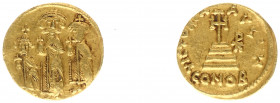 Heraclius (610-641) - With Heraclius Constantine and Heraclonas - AV Solidus (Constantinople AD 635-6(?), 4.42 g) - Heraclius and Heraclius Constantin...