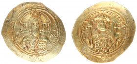 Michael VII Ducas (1071-1078) - EL Histamenon Nomisma (Constantinople, 4.37 g) - Bust of Christ Pantokrator facing, wearing tunic and pallium, raising...