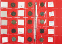 Roman coinage - A nice collection of Roman Sestertii: Augustus, Nero Claudius Drusus, Vespasianus, Titus, Nerva, Traianus, Hadrianus, Sabina, Antoninu...