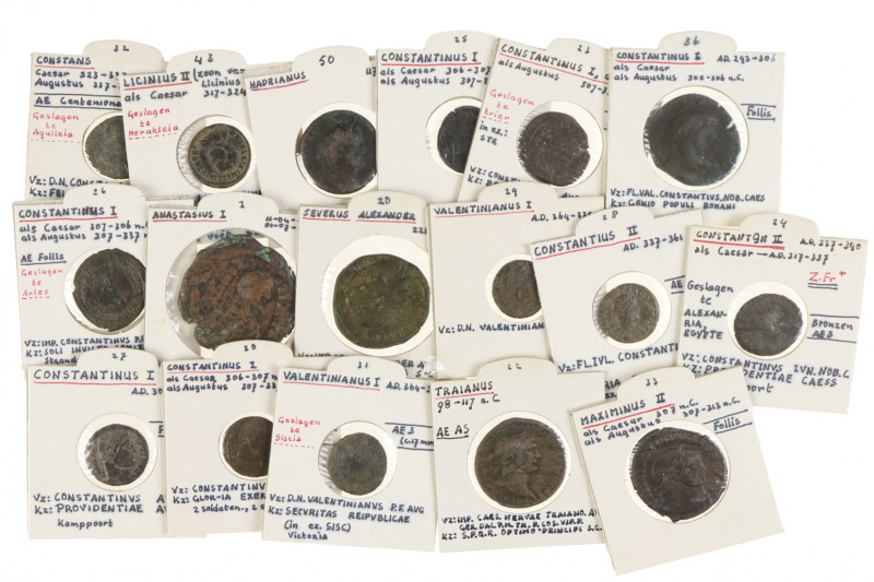 Roman coinage - A nice collection of 17 Roman Ae coins of several emperors, most...