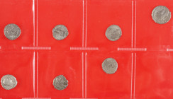 Roman coinage - A small lot with AR Denarii: Elagabalus, Septimius Severus, Geta, Caracalla, Severus Alexander and Hadrianus, added an AR Antoninianus...
