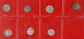 Roman coinage - A small lot with Roman Denarii: Elegabalus, Geta, Julia Maesa, Traianus, Severus Alexander, Vespasianus and Caracalla - in total 7 coi...
