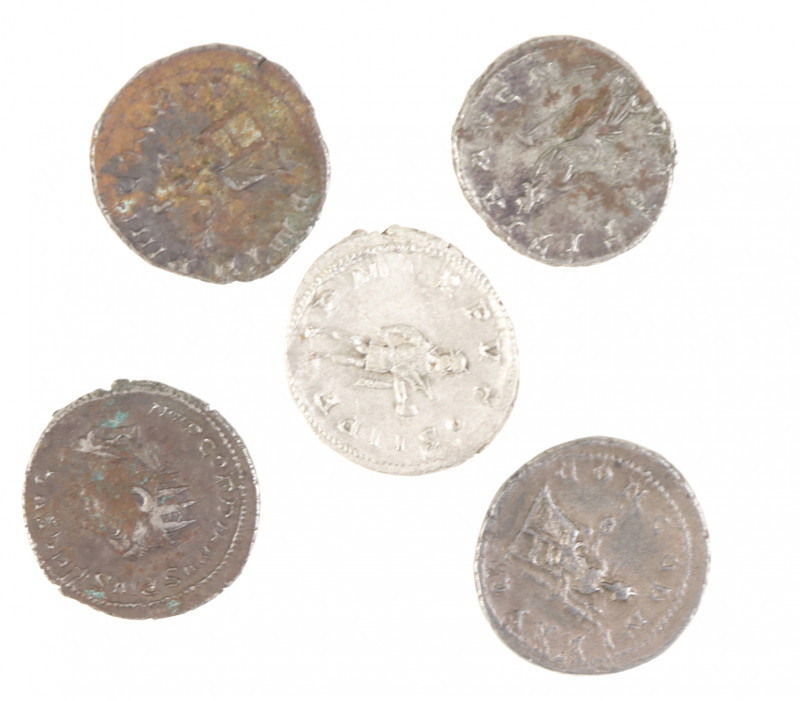 Roman coinage - A small lot of 5 Antoniniani of Gordianus Pius III, several reve...