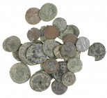 Roman coinage - A small lot with appr. 38 small Roman bronze Folles, mainly 4th century, uncleaned, for study