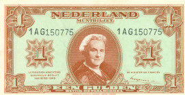Netherlands - 1 Gulden 1945 Muntbiljet (Mev. 06-1c / AV 6.1c.2) - UNC