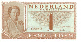 Netherlands - 1 Gulden 1949 Muntbiljet cijfer type 2 (vgl. Mev. 07-1a / vgl. AV 7S / PL7.s.2) # 5XA006849 - SPECIMEN met perforatie 06849 - dit exempl...