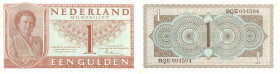 Netherlands - 1 Gulden 1949 Muntbiljet (Mev. 07-1b / AV 7.1b) - 3 letters 6 cijfers # BQE- gebleekt/cleaned - UNC
