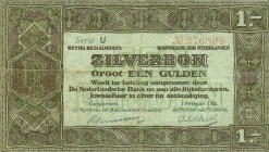 Netherlands - 1 Gulden 1920 Zilverbon met 1 serieletter (Mev. 03-1a / AV 3.1a / PL3.a) + 2½ Gulden 1922 Zilverbon (Mev. 11-3 (12-3) / AV 10.3) - 1.10....