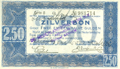 Netherlands - 2½ Gulden 1938 Zilverbon (Mev. 13-1a / AV 11.1a) - met de hand geschreven Ingetrokken Buiten Omloop gesteld. + stempel De Nederlandsche ...