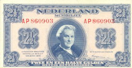 Netherlands - 2½ Gulden 1945 Muntbiljet (Mev. 15-1b / AV 13.1b.2) - PR/UNC
