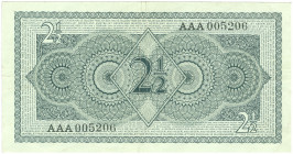 Netherlands - 2½ Gulden 1949 Muntbiljet - 3 letters 6 cijfers - (Mev. 16-1a / AV. 14.1b) - serie AAA - ZF/PR