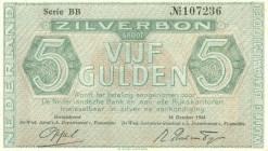Netherlands - 5 Gulden 1944 Zilverbon (Mev. 22-1b / AV 17.1b.1) - UNC