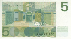 Netherlands - 5 Gulden 1966 Vondel I - invulserie (Mev. 23-1a / AV 18.2a) - # 2 ZZ 031037 - UNC/UNC-
