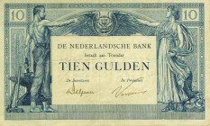 Netherlands - 10 Gulden 1921 Arbeid en Welvaart II (Mev. 38-1b / AV 27.1b.1.2) - serie CS - 6 december 1921 - stevig papier met frisse kleur - ZF-