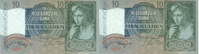 Netherlands - 10 Gulden 1940 II Herderin (Mev. 42-2 / AV 31.2) - UNC / Totaal 2 stuks met opeenvolgende serienummers