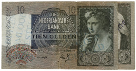 Netherlands - 10 Gulden 1940 I Emma (Mev. 41-1 / AV 30.1) - Buiten Omloop gestempeld (BO2.c.2) + 10 Gulden 1940 II Herderin (Mev. 42-2 / AV 31.2) - Bu...