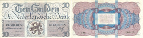 Netherlands - 10 Gulden 1945 I Lieftinck (Mev. 45-1a / AV 34.1a) - # 3 BU 000417 - ZF / met leuk laag serienummer