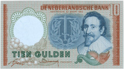 Netherlands - 10 Gulden 1953 Hugo de Groot (Mev. 48-1aa / AV 36.1a.4) - 80 grams papier met vernis - UNC