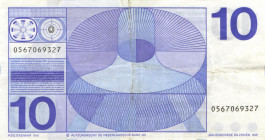 Netherlands - 10 Gulden 1968 Frans Hals 'Bulls eye' (Mev. 49-1b / AV 37.1a.1.1) - serie 0567 - gedrukt met oude nummerklokken en met punt achter IMP -...