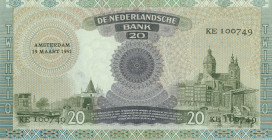 Netherlands - 20 Gulden 1939 Emma REPLACEMENT (Mev. 58-1 / AV 41.1b.3) - # KE 100749 - met vaste datum 19 maart 1941 - UNC-