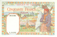 Algeria - 50 Francs 29.11.1944 (P. 87) - Veiled woman + man with Fez - UNC