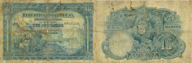 Angola - 10 Angolares 14.8.1926 Two people weaving+spinning / Lion (P. 67a) - tears/stains - scarce note - G/VG