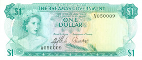 Bahamas - 1 Dollar L.1965 Queen Elizabeth II (P. 18a) - 2 sign. - UNC